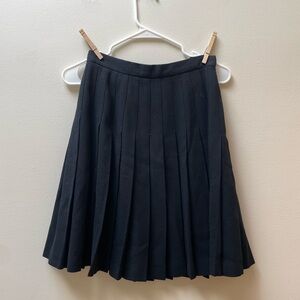 Vintage Talbots Pleated Black Wool Skirt